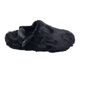 Nike Calm‎ Mule SE Women Faux Fur Comfy Black Slides FZ3119-001 Size 6